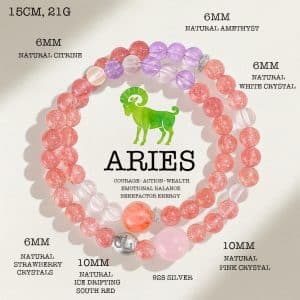 Aries Multi-Crystal Energy Bracelet