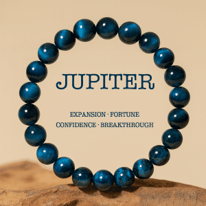 Jupiter Series · Peacock Blue Tiger Eye Bracelet